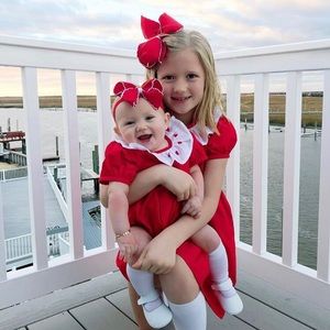 Christian Elizabeth and Co Red Smocked Heart Dress